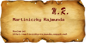 Martiniczky Rajmunda névjegykártya